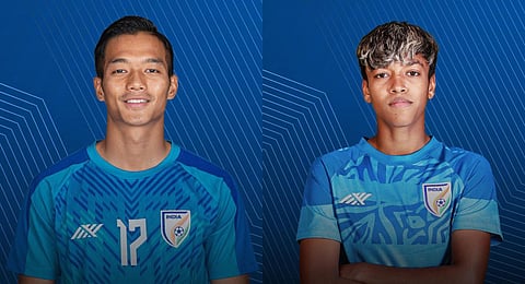 Lallianzuala Chhangte and Manisha Kalyan. (Photo | Indian Football Team Twitter)