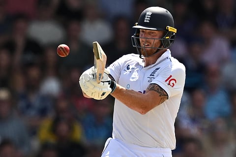 England's captain Ben Stokes plays a shot on day two of the third Ashes cricket Test match between England and Australia. (Photo | AFP)
