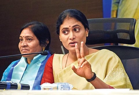 YS Sharmila, president of the YSR Telangana Party. (File photo)
