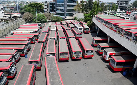 Representational image of KSRTC buses. (Photo | Shriram BN, EPS)
