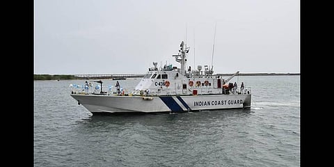 Representational Image: The C-436 interceptor boat of the Indian Coast Guard. (Photo | Express)