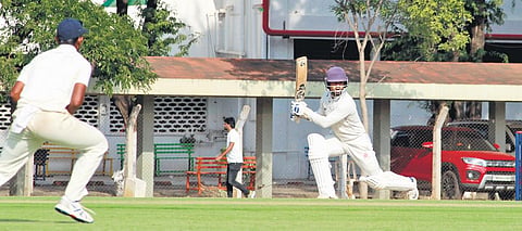 Nishant Kushwah (106) was the top-scorer for Railways in the first innings against TNCA President’s XI  | S Senbagapandian