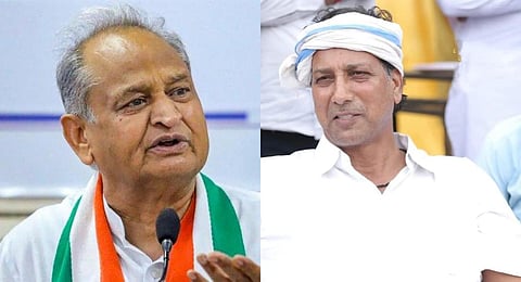 A collage of Rajasthan CM Ashok Gehlot (L) and former state minister Rajendra Gudha (R), used for representational purposes only.
