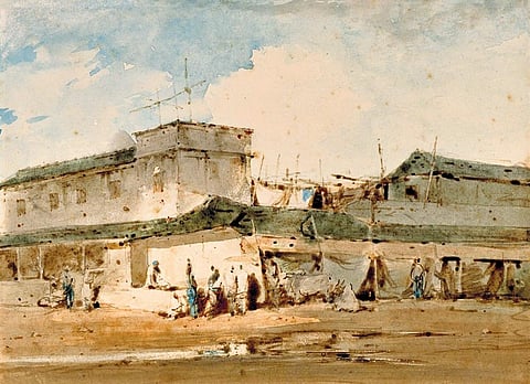 Street scene in Madras by George Chinnery