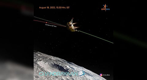 An image of the Chandrayan-3's  Lander Module (LM), used for representative purposes only. (Photo | ISRO)