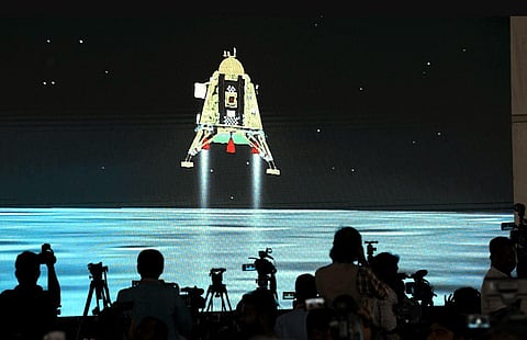 Representational image: ISRO employees watch the successful soft landing of Chandrayaan-3 on the surface of the moon at ISRO's facility, in Bengaluru. (Photo | PTI)