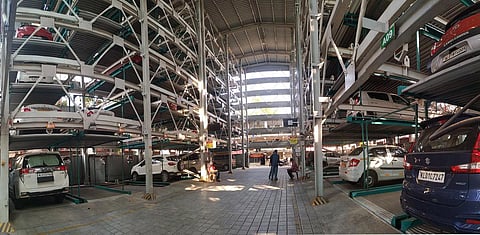 FILE: The Multi Level Car Parking (MLCP) facility which has been opened for the public on the corporation’s premises. (Photo| B P Deepu, EPS)