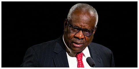 Supreme Court Justice Clarence Thomas speaks Sept. 16, 2021, at the University of Notre Dame in South Bend, Ind.  (File Photo | AP)