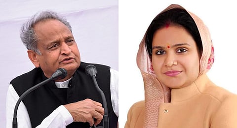 A collage of Rajasthan CM Ashok Gehlot (L) and Jaipur Municipal Corporation (Heritage) Mayor Munesh Gurjar. (Photos | PTI, Facebook)