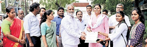 HR&CE Minister P K Sekarbabu inaugurated the socio-economic-psychological wellness survey in north Chennai on Sunday | Express