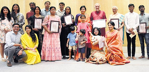 The animal welfare activists in the third edition of the Kindness Awards conducted at Savera Hotel on Saturday.  (Photo | Ashwin Prasath)