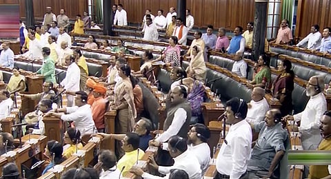 Parliamentarians in the Lok Sabha during the Monsoon session of Parliament.  (Photo | PTI)