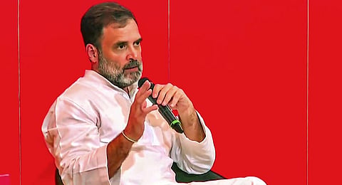 Congress leader Rahul Gandhi during an interaction with students and faculty at Sciences PO University, in Paris, France. (PTI Photo)