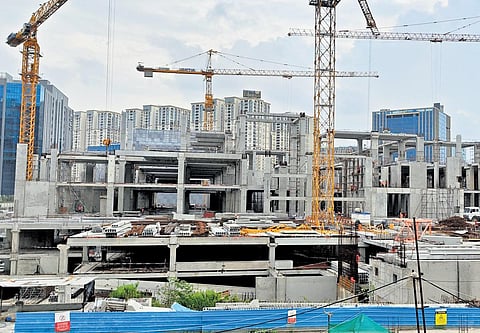 A glimpse of the ongoing construction of the IMAGE Tower in Raidurgam which will be built at the height of 400 feet (120 metres)  | vinay madapu