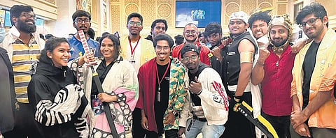 SP Praveen Raj with the 'Anime Nadu' team