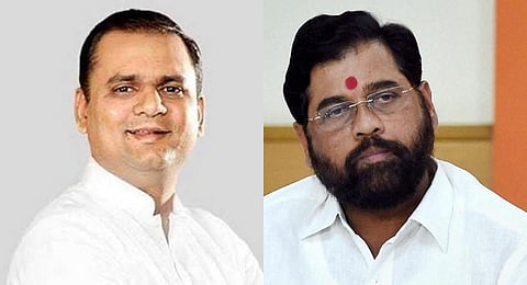 FILE - A collage of Maharashtra Assembly Speaker Rahul Narwekar (L) and Chief Minister Eknath Shinde, used for representational purposes only.