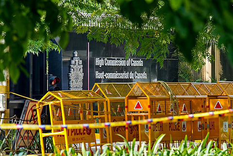 High Commission of Canada in India, at Shantipath in New Delhi, Thursday, Sept. 21,2023. (PTI)