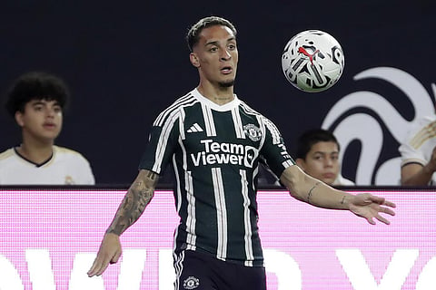 Manchester United forward Antony plays against Real Madrid during their Champions Tour friendly match on July 26, 2023, in Houston.  (Photo | AP)