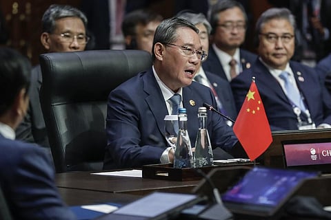 Chinese Premier Li Qiang delivers his remarks during the Association of the Southeast Asian Nations (ASEAN) Plus Three Summit in Jakarta, Indonesia, Wednesday, Sept. 6, 2023. (Photo | AP)