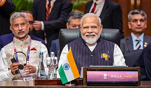 Prime Minister Narendra Modi attends the 20th ASEAN-India Summit, in Jakarta, on Thursday, Sept. 7, 2023. (Photo | PTI)