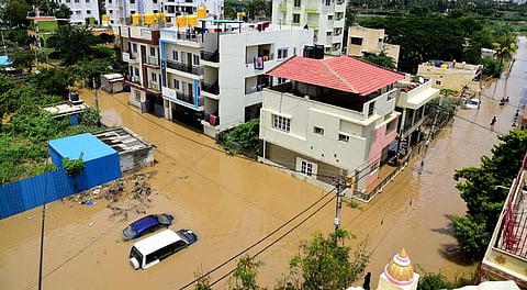 Visuals of a flood in Karnataka. (Photo | Vinod Kumar T, EPS)