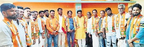 People from Chikiti block including 13 from Jhatipadar village joined BJP on Tuesday