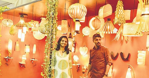 Henna from Wayanad with her bamboo lanterns