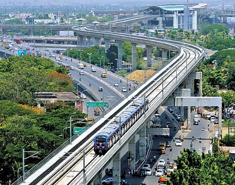 In 2023, Chennai Metro found a huge increase in the patronage with 9.11 crore passengers availing its services. (Photo| Express)