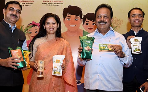 Agriculture Minister N Cheluvarayaswamy inaugurates the Exporters Meet conference as part of the Organics and Millets - International Trade Fair 2024 in Bengaluru on Tuesday. (Express)