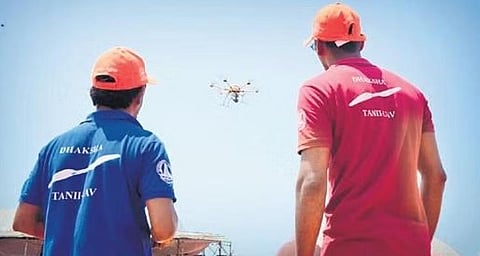 ​  Tethered drones have a cable link to the ground   ​