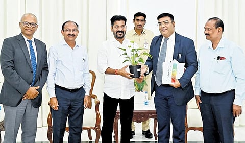 Chief Minister A Revanth Reddy meets Coca-Cola representatives in  Hyderabad on Monday