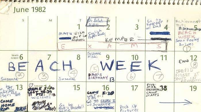 A look at Brett Kavanaugh's 1982 calendar: Sports, movies, parties