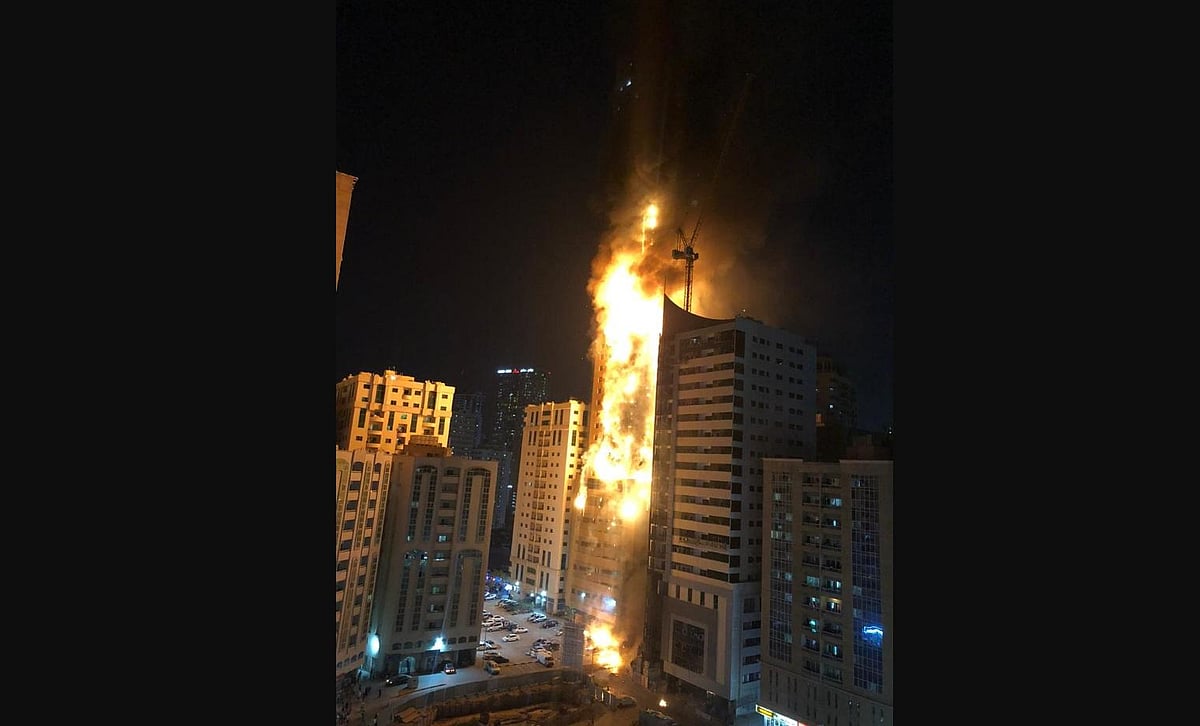 WATCH | Massive fire breaks out in Sharjah residential tower, 12 injured