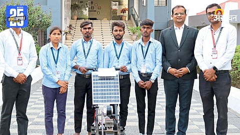 Young engineers and solar-powered harvesting machines