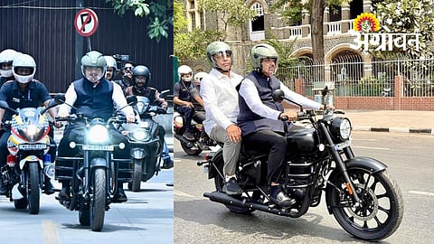 Devendra Fadnavis Bullet Ride