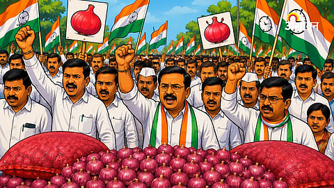 Mahavikas Aghadi farmers protest over onion prices