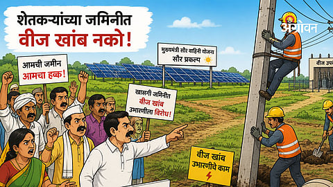 Farmer protest against solar project in Maharashtra