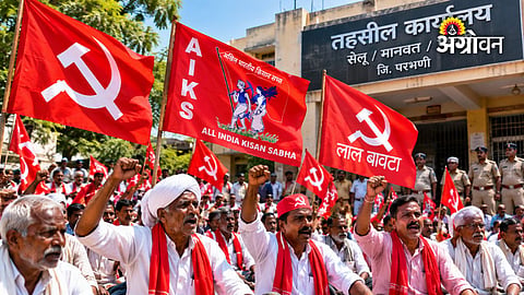 Parbhani farmers drought relief protest