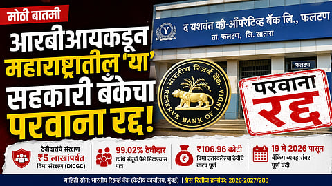 rbi cancels bank licence latest news - yashwant cooperative bank