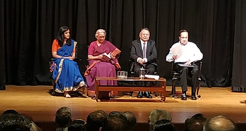 (L-R) Rohini Mohan, Usha Ramananthan, Justice (retd.) AP Shah and N Ram