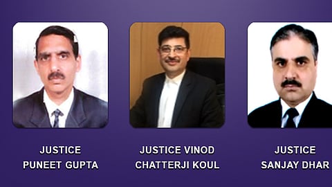 (L-R) Justices Puneet Gupta Vinod Chatterji Koul and Sanjay Dhar