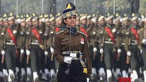 In picture: Tanya Shergill leading all-man contingent on Army Day, 2020