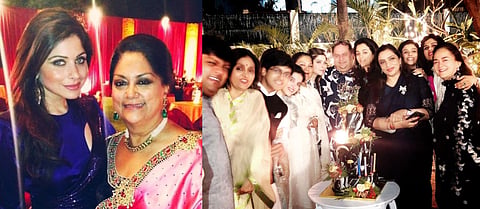 Kanika Kapoor with Vasundara Raje and the Party picture which has caused the scare