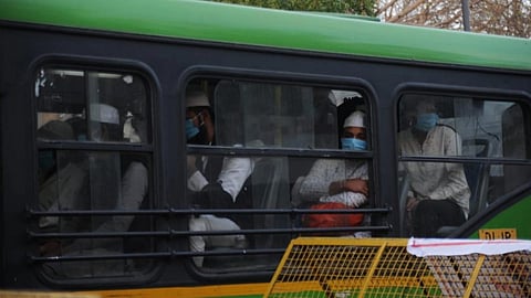 Participants being taken to quarantine facilities.
 