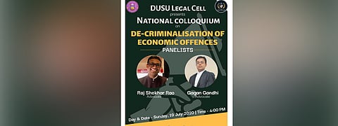 DUSU Legal Cell to hold Colloquium on Decriminalisation of Economic Offences on July 19, 4 pm 