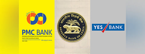 logos of PMC Bank, RBI, Yes Bank
