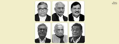 Justices Arun Mishra, BR Gavai, and Krishna Murari and Dushyant Dave, Rajeev Dhavan, KKV