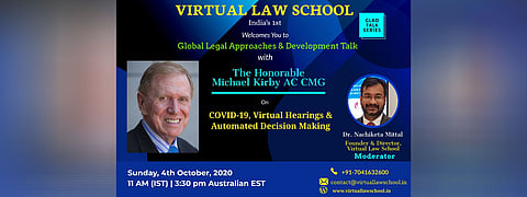 Virtual Law School to host talk on "COVID-19, Virtual Hearing and Automated Decision Making" (Oct 4)