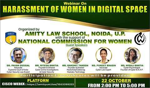 Webinar Alert: National Webinar On Harassment of Women in Digital Space (Oct 22)
