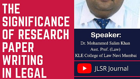 Webinar Alert:  Significance of Research papers for a legal career (Oct 18)